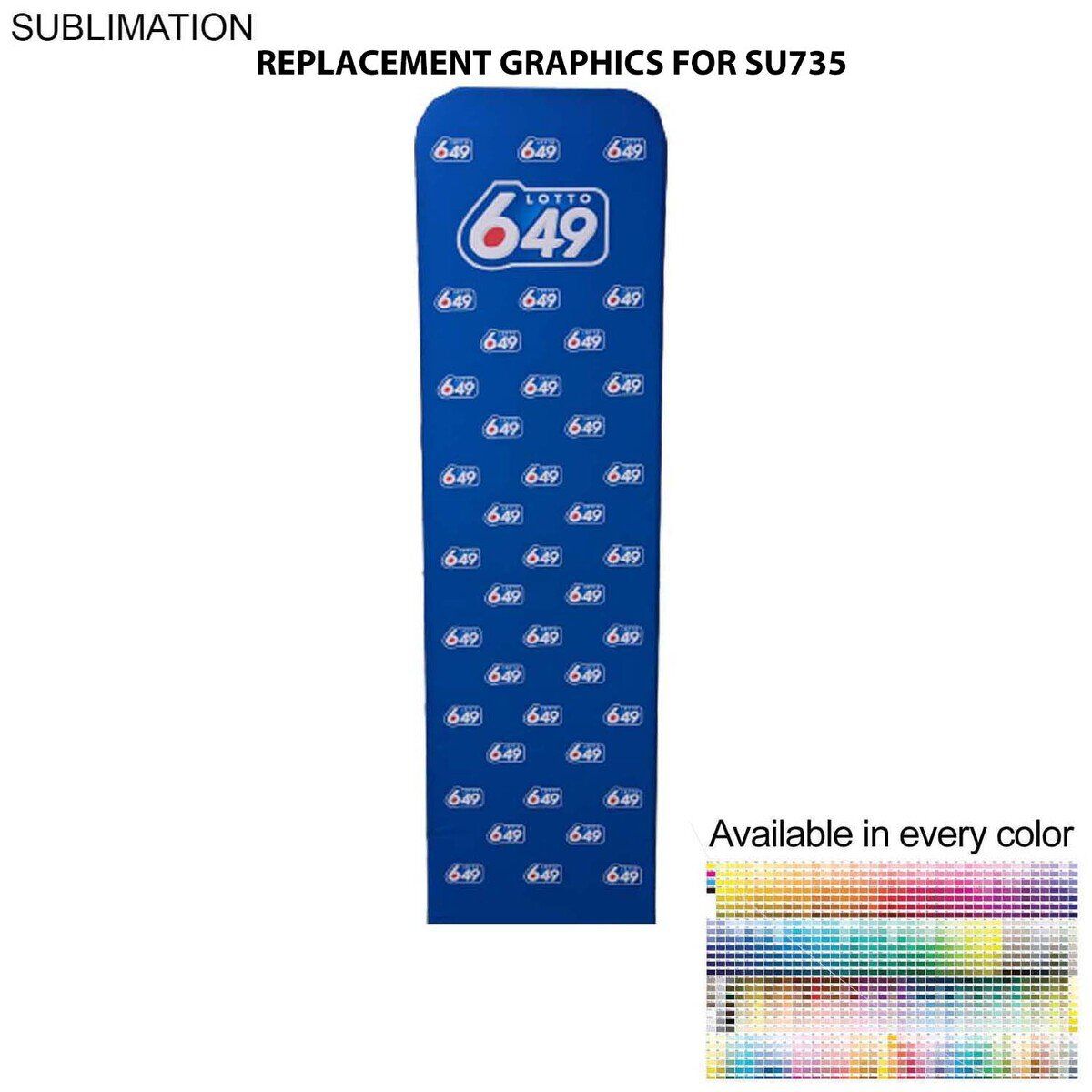 Replacement Graphics Double Sided Banner Design 2'W x 90"H EuroFit Tension Fabric Slip on cover